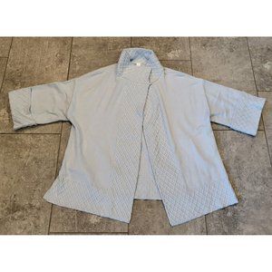Marla Wynne Oversized 1 Button Cardigan Sweater 3/4 Sleeve Baby Blue Sz L